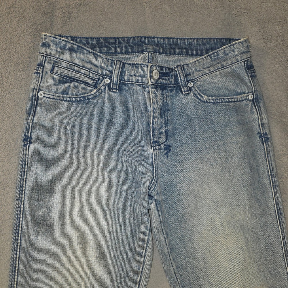 Ksubi Straight N Narrow Jeans Bail Out Blue Light Wash Raw Hem Size 30